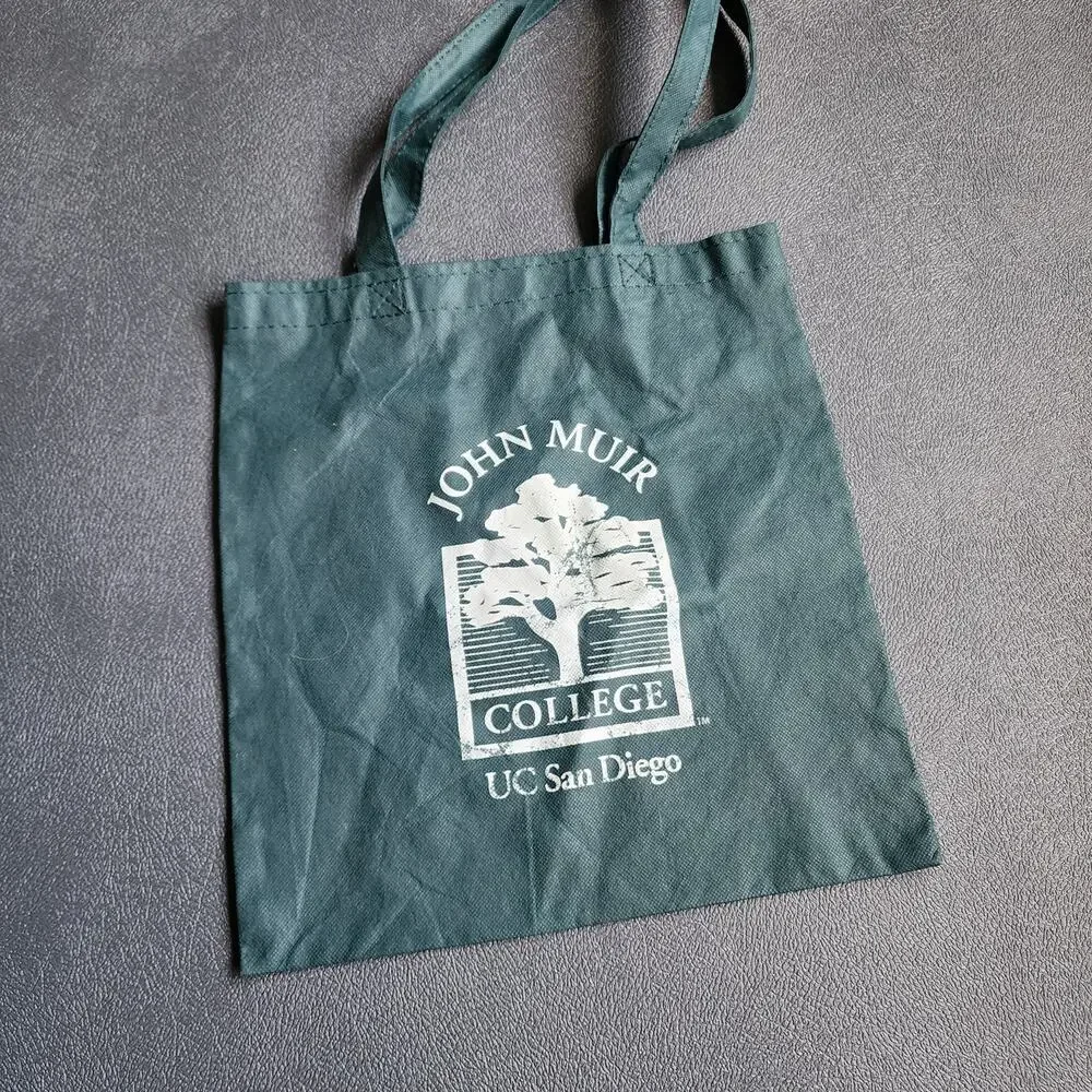 Vintage John Muir College UC San Diego Green Canvas Tote Bag